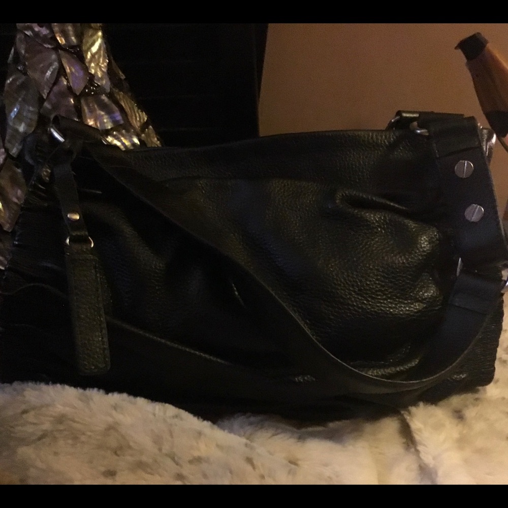 BCBG Maxazria black leather bag